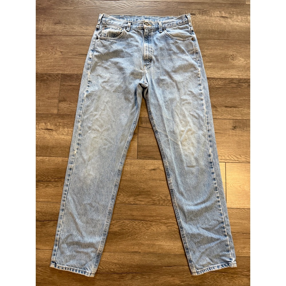 Carhartt Relaxed Fit Jeans Mens 34x34 (actual 33/33) Light Wash Blue Jeans